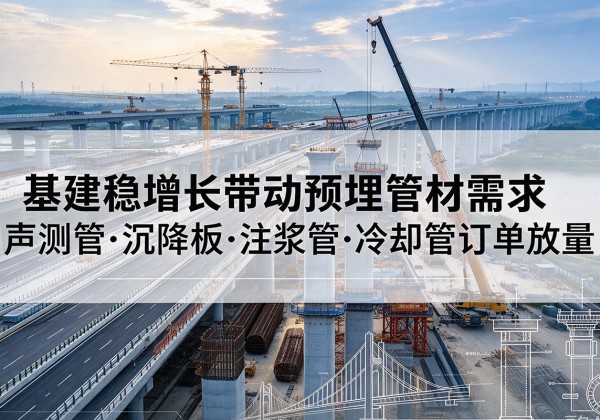 厦门基建稳增长带动预埋监测管材需求，声测管、沉降板、注浆管订单持续放量
